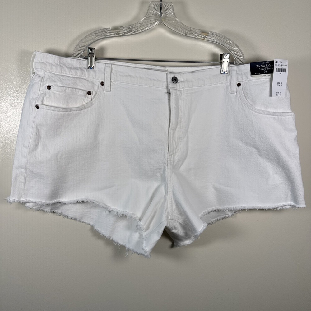 Abercrombie & Fitch Curve Love High Rise 90s Relaxed Cut Off Shorts Womens 36 - Picture 1 of 10
